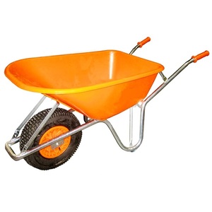 Belle Warrior Wheelbarrow Orange 100L, pneu à profil extra large à crampons profonds anti-crevaison avec plateau en HDPE et roulement à aiguilles - Product Image 1
