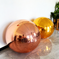 Boule miroir gonflable couleur or rose, réutilisable, grande boule brillante, ballons brillants géants pour fête d'anniversaire, mariage