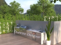 Mueble de Cocina para Barbacoa de Exterior en Línea Recta