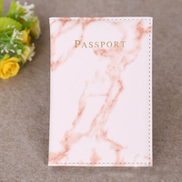 Vente en gros portefeuille de voyage porte-passeport en cuir pu couverture de passeport en marbre pour femmes couverture de porte-passeport à la mode