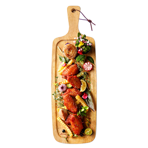 Planche à steak en bois avec poignée pour servir et couper les aliments, style simple, cadeau personnel - Product Image 5