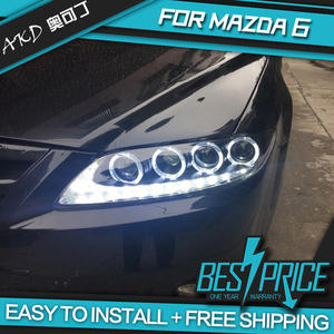 AKD modelo de coche para <span class=keywords><strong>Mazda</strong></span> <span class=keywords><strong>6</strong></span> Mazda6 2004-2013-LED faro DRL niebla lámpara de señal de vuelta de luz baja y alta Beam proyector 4 lente - Product Image 2