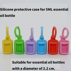Étui en silicone pour flacon d'huile essentielle de 5 ml, 10 ml, 15 ml, cordon en silicone coloré, housse de protection pour flacon pulvérisateur d'huile essentielle - Product Image 2