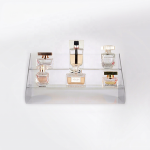 Support de présentation de parfum en acrylique transparent personnalisé, présentoir de comptoir à 2 niveaux pour la vente au détail de parfums et de cosmétiques - Product Image 1