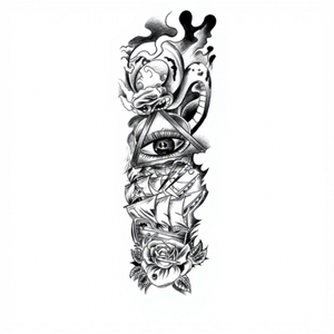 TQB201 FA02 tatuaje desechable tótem personalizado OEM sexy impermeable tatuaje <span class=keywords><strong>temporal</strong></span> pegatina brazo completo gran craneo flor tatuaj - Product Image 1