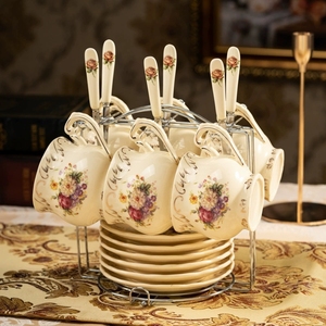 European Light Luxury Practical Ceramic Coffee <b>Cup</b> English Afternoon <b>Tea</b> Home Office Flower <b>Tea</b> <b>Cup</b> Coffee Set - Product Image 3