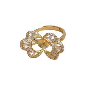 Anillo Retro de Plata S925, Soporte para Flores, Accesorios para Joyería de Perlas, 11-12 mm, Producto Semiterminado de Palacio, Perlas Sueltas JG5964 - Product Image 5