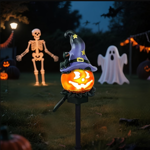 Luces Solares de Jardín para Halloween, Luces LED con Forma de Calabaza y Fantasma, Decoraciones Impermeables para Exteriores, Patio, Césped y Caminos - Product Image 4