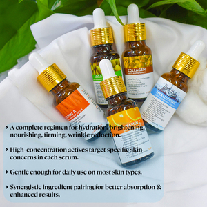 Set di Sieri Concentrati Anti-Età con Multivitaminici <span class=keywords><strong>A</strong></span>, C, <span class=keywords><strong>E</strong></span> <span class=keywords><strong>e</strong></span> Collagene - Set per la Cura della Pelle del Viso Idratante, Illuminante <span class=keywords><strong>e</strong></span> Rassodante - Product Image 4
