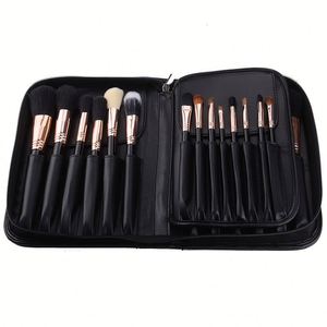 กระเป๋าใส่แปรงแต่งหน้าแบบพกพา 32 ช่อง ความจุขนาดใหญ่ ทำจากหนัง PU สีดำ สำหรับเก็บแปรงคอนซีลเลอร์และแปรงแต่งหน้า - Product Image 2