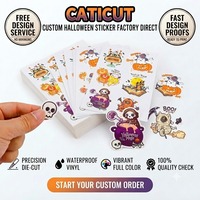 Pegatinas troqueladas de Halloween y Navidad: Calcomanías de vinilo de fantasmas, calabazas y gatos, impermeables, reutilizables, ecológicas y personalizadas.