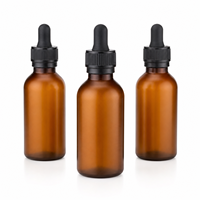 Flacon compte-gouttes en HDPE ambré de 100 ml avec pipette en verre pour l'emballage d'huiles essentielles, de parfums, de sérums cosmétiques