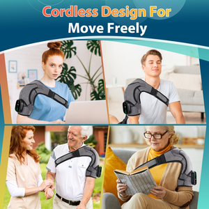 Spedizione Gratuita negli Stati Uniti: Fascia Riscaldante per Spalle Senza Fili con Vibrazione, Massaggiatore Elettrico a Compressione Calda - Product Image 4