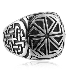 yunnique Stainless Steel <b>Celtic</b> Knot <b>Ring</b> Geometric Nordic Viking Style Men's Jewelry Gift - Product Image 3