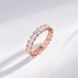 wholesale price plata 925 sterling <b>silver</b> open zircon <b>ring</b> fashion woman round <b>stacking</b> rose gold plated gemstone finger <b>rings</b> - Product Image 2