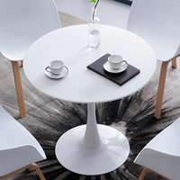 Table de conférence ronde laquée blanche de style nordique moderne pour hôtel et bureau