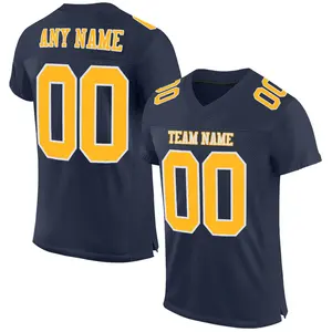 Wholesale Custom Name Number American Football Style Jersey Throwback Stitched Black And Gold Football Jersey