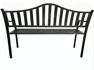 <span class=keywords><strong>Banc</strong></span> de parc en aluminium moulé au design moderne, mobilier de jardin d'extérieur pour utilisation en terrasse, style métallique avec <span class=keywords><strong>panneau</strong></span> en bois - Product Image 2