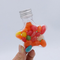 Bouteilles en PET transparentes en forme d'étoile de qualité alimentaire, 50 ml, contenants portables en plastique pour jus et boissons, 1,7 oz, pour l'emballage de bonbons