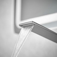 Robinet de lavabo cascade monotrou en cuivre, moderne et minimaliste, haut de gamme, à poignée unique, pour eau froide et chaude