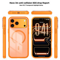 Coque de téléphone portable bicolore Stay Clear Glitter avec aimant pour iPhone 17 18 Pro Max, certifiée aux tests de chute 3M