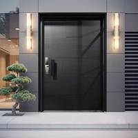 Portes d'entrée pivotantes modernes de luxe en aluminium pour villas, avec serrure intelligente de sécurité et finition de surface, pour appartements et sous-sols