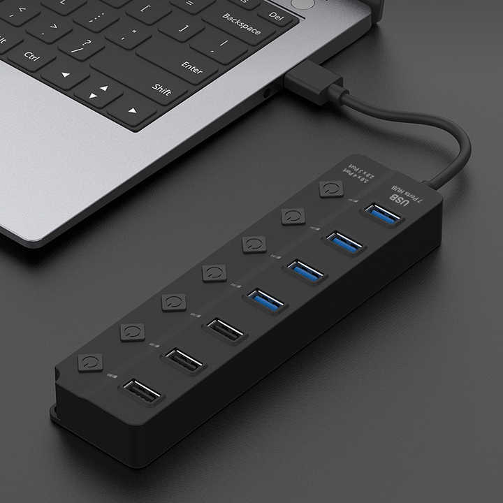 Onten Otn-5307 7Ports Smart Hub 4 Onten 7 in 1 USB Hub with Independent Switch 4 Port USB 3.0 3 Port USB 2.0 for Laptops Computers OTN-5307| Alibaba.com