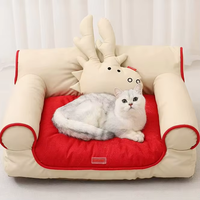 Luxe Super Doux Chaton Maison Chat Nid Bois et Velours Articles Pour Animaux De Compagnie Lit Canapé Meubles pour Chiens Chats Chenil Panier Maison Chat
