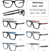 Monture de lunettes de soleil de créateur en TR90 avec branches métalliques, personnalisable avec logo, pour verres optiques