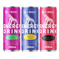 Boîte de boisson énergisante à la taurine sans sucre, saveur fraise, halal, en aluminium, marque propre, OEM, étiquette privée