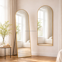 Miroir sur pied personnalisé pour intérieur commercial, cadre en alliage moderne, grand miroir pleine longueur pour chambre à coucher