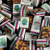 En stock : Luxueux jeu de Mahjong américain à quatre couches en acrylique motif écaille de tortue, 160 tuiles, pour le divertissement quotidien des personnes