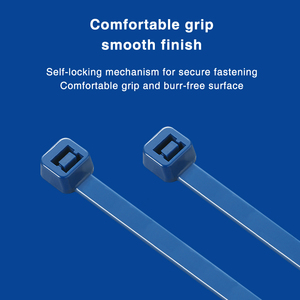 Attaches de câble en nylon détectables par les métaux de qualité supérieure KSS CV-100MD, 100 pièces par paquet, bleu, boucle antivol résistante - Product Image 5