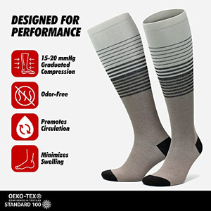 Calcetines de Compresión Transpirables de Rayón Hecho de Bambú de 15-20 MmHg para Viaje - Product Image 4