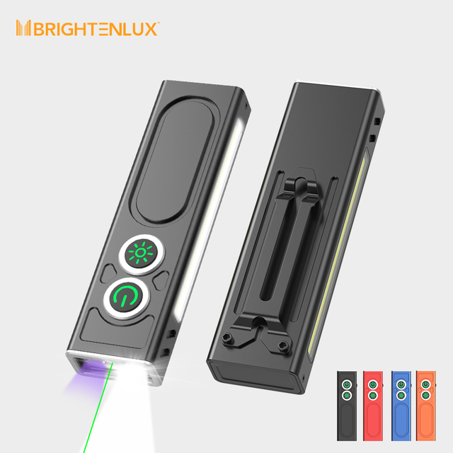 High Brightness Mini 395nm UV LED Torch Light Pocket Rechargeable Aluminum Alloy Multi-functional EDC Flat Flashlight