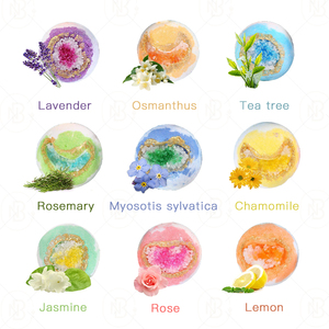 Bombes <span class=keywords><strong>de</strong></span> bain colorées vegan écologiques en cristal 3D, 9 pièces, logo personnalisé OEM, vente en gros, senteurs naturelles, 100% naturelles pour la peau - Product Image 2