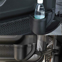 Pochettes de rangement pour porte avant en ABS noir, porte-gobelets, plateau pour Jeep Wrangler JL 2018-2024, accessoires de voiture