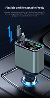Cargador de Coche Retráctil PD65W USB-C, Adaptador de Carga Rápida para iPhone, Accesorios de Viaje para Coche, para Hombres y Mujeres
