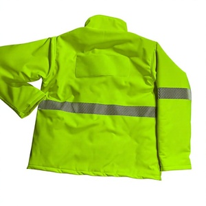 <b>High</b> <b>Visibility</b> Soft Shell Polyester Fleece Unisex Reflective Safety Uniform All Seasons Security Guard <b>Jacket</b> Needle Detection - Product Image 3