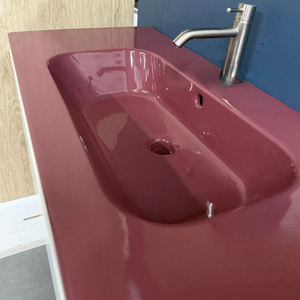 Lavabo da appoggio con foro per rubinetto singolo, lavabo portatile per hotel, mobile sospeso, lavabo integrato con rubinetto singolo - Product Image 1