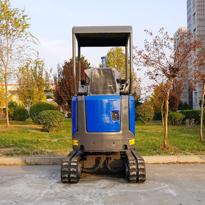 Mini-excavatrice sur chenilles, couleur bleue, petit rayon de braquage, pour le démolissement et le creusement de routes, EZ C16 - Product Image 2