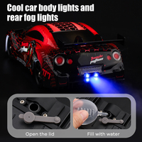 Coche RC de simulación de alta velocidad Zhorya 1:16 4WD con control remoto, luces y pulverizador para drifting