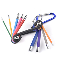 Kualitas Tinggi Mini Kecil 9 Pcs Kustom Hybrid Campuran Universal Colorful Lipat Allen Hex Key Torx Alat Kunci Pas Set