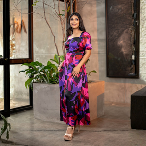 Vestido de Satén Elegante de Alta Calidad para Mujer, 50 Pulgadas, en Rosa, Negro y Morado - Product Image 4