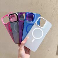 Étui de téléphone portable IMD magnétique en TPU givré uni pour 11/12/13/14/15/16/17, résistant aux chutes