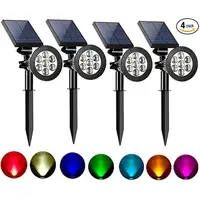 Projecteurs solaires LED d'extérieur, étanches IP65, luminosité réglable, pour jardin, cour, allée, patio, décoration
