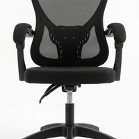 Chaise de bureau à dossier haut en maille avec accoudoirs articulés réglables en hauteur par vérin à gaz, design minimaliste pour la maison, le bureau ou l'appartement