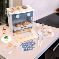 Ensemble de jeu d'imitation en bois pour enfants : four de cuisine, micro-ondes et accessoires de cuisine pour l'éveil et les jeux de rôle pour bébés