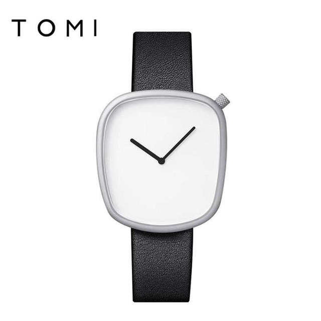 TOMI T077 Ultra-Thin Leather Belt Quartz Watch for Men & Women Elegant Square Fashion Design High Quality Fashion Gift