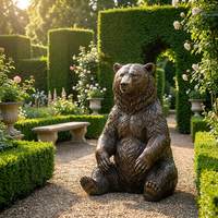Sculpture d'ours rugissant en bronze moulé à la cire perdue – Qualité muséale, gravure personnalisable, figurine de mascotte de la faune sauvage tendance